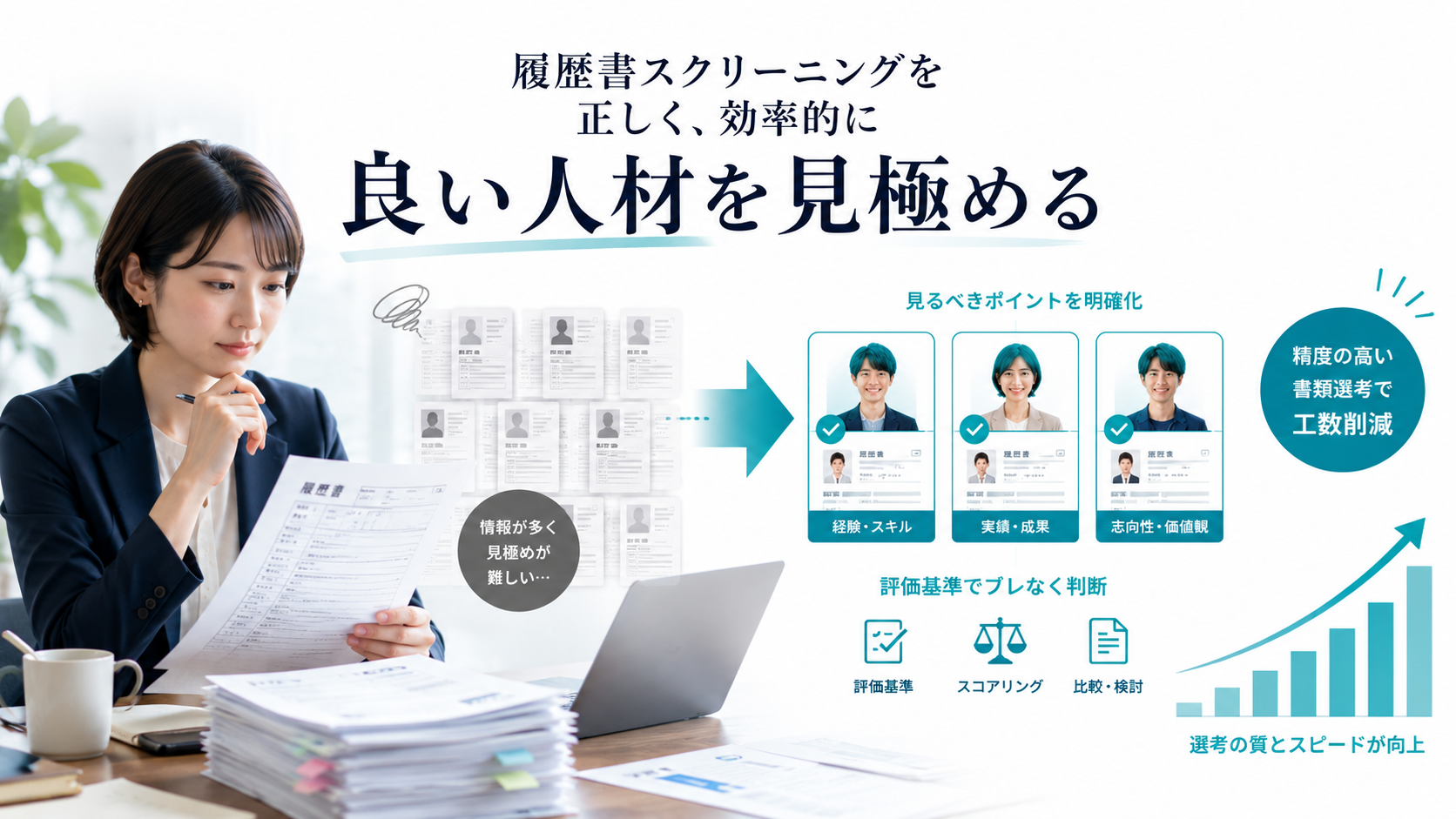 【2026年最新】履歴書スクリーニングの正しいやり方 | 見るべきポイントと評価基準のやり方