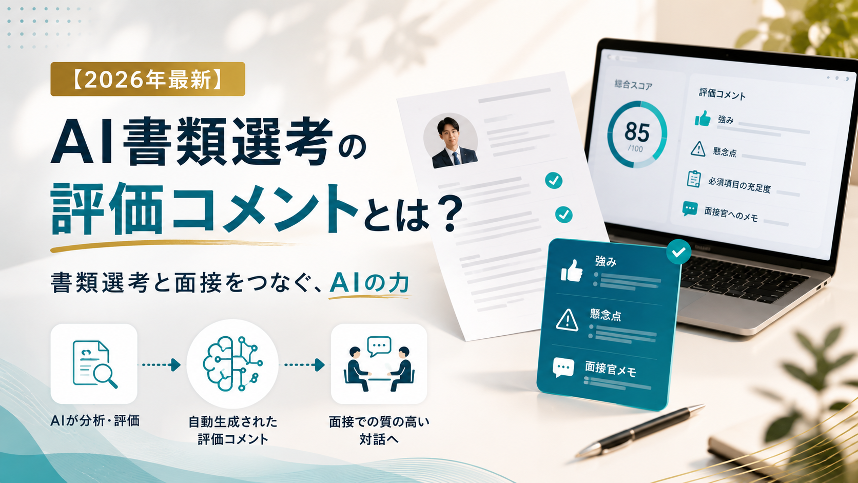 【2026年最新】AI書類選考の評価コメントとは?自動生成される内容と面接官との活用法